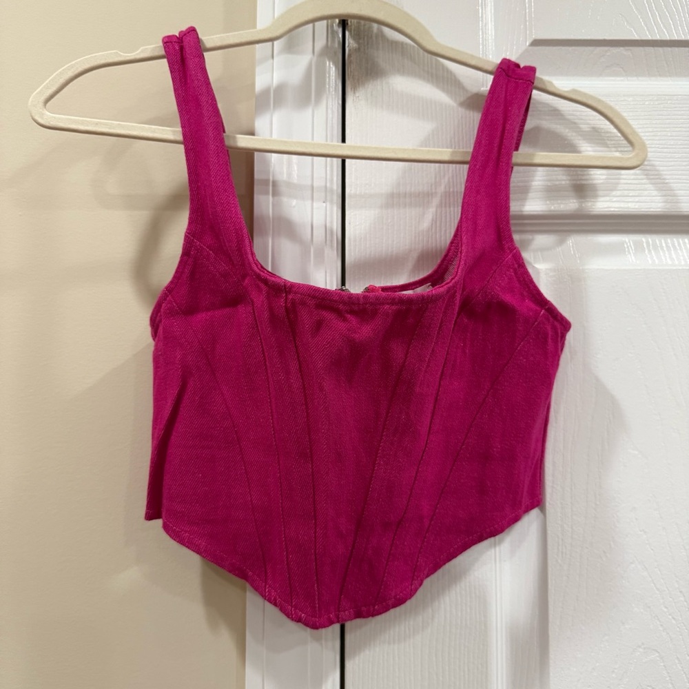 superdown Fuchsia pink Crop Top